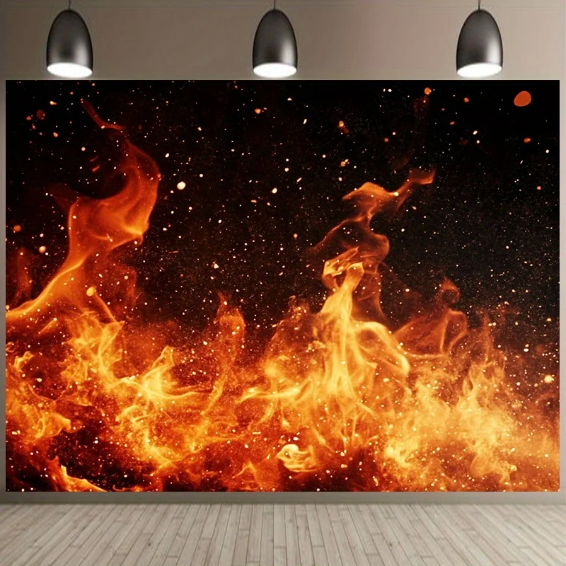 Polyester-Fotohintergrund und Partybanner-Hintergrundstoff im Feuerwehrmann-Stil – yzb