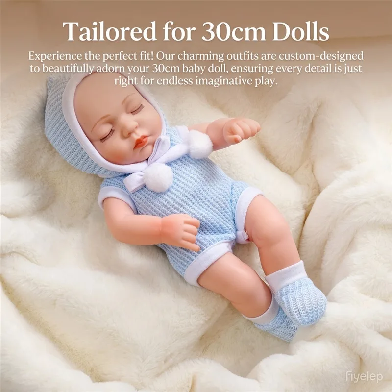 Bébé Reborn poupées tenues vêtements pour 12 pouces bébé poupée 30cm robe T-Shirt pantalon vêtements hiver en peluche pyjama ensemble accessoires