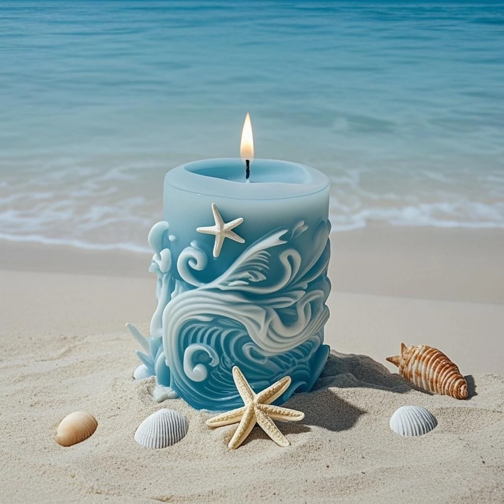 

Wave Wave Starfish Ocean Theme Scented Candle Plaster Mould Handmade Soap Crystal Epoxy Mould Silicone Mould DIY Decorations