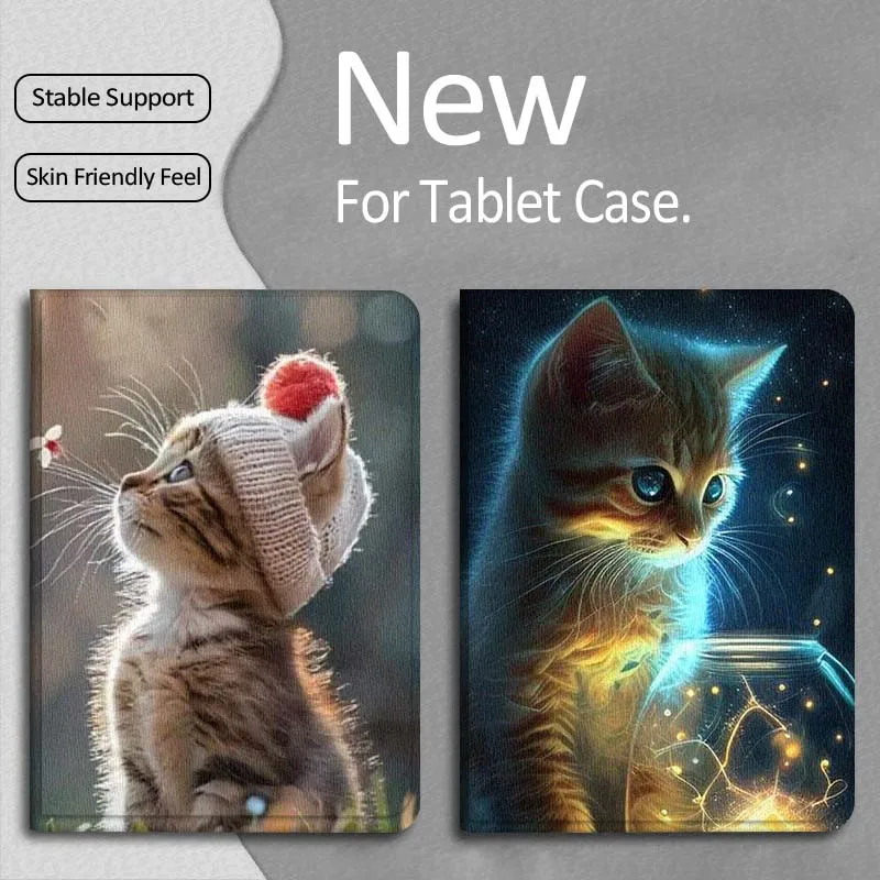 

Art Flower Cat Popular Gift For Apple iPad Pro Air 13 2 7th 6th 2025 M2 M3 M4 M512.9 13 inch Foldable Tablet Case