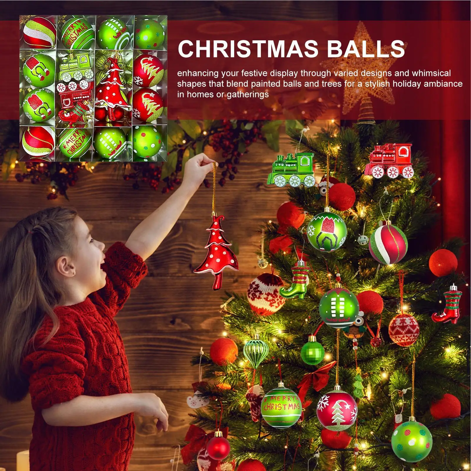 

Christmas Ball Ornaments Shatterproof Decorative Pendant Christmas Bulbs Ornaments For Wedding Party Holiday Indoor Outdoor
