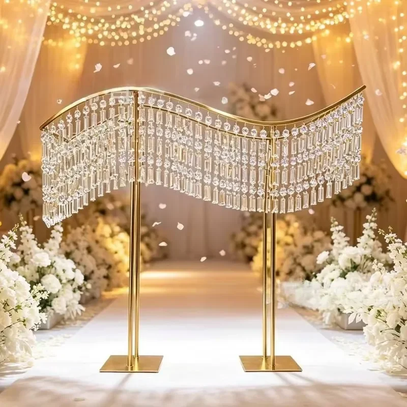 IMUWEN New Style Iron Floral Archway-Decorative 92cm Tall 100cm Wide Punch-Free Installation for Weddings Hotels Party Table
