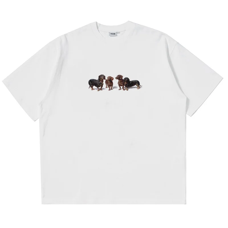 تي شيرت نسائي كاجوال بطبعة على شكل قلب ورقبة دائرية وأكمام قصيرة ملابس نسائية كاجوال بأكمام قصيرة Shein