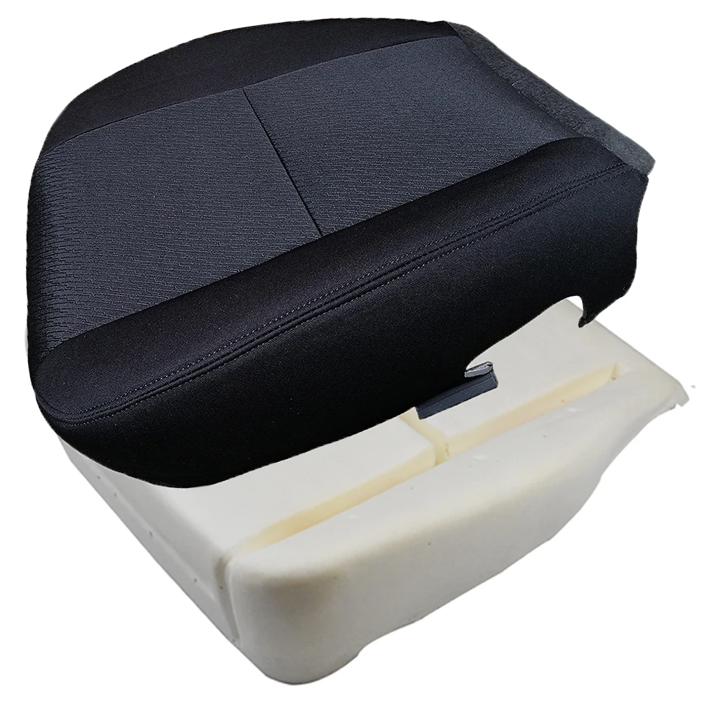 

Driver Bottom Cloth Seat Cover+Cushion Pad for 07-14 Silverado 1500 2500/3500HD Black