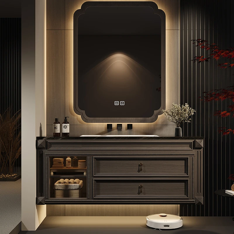 

Led Light Bathroom Cabinet Organizer Storage Mirror Minimalist Bathroom Cabinet Vanity Wood Armoire Salle De Bain Home Furniture