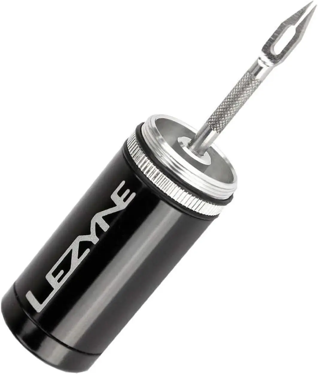 

Portable Tubeless Bike Tire Repair Kit for Road, Mountain & Gravel Bicycles with Stainless Steel Tools and Extra Plugs