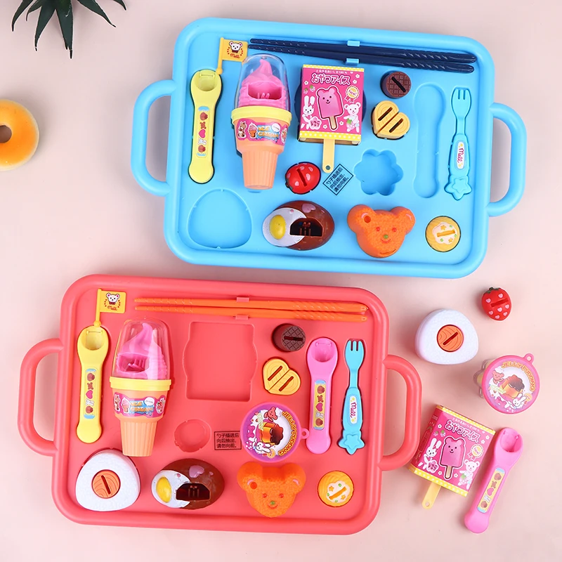 かわいいシミュレーションディナープレートフードキットおもちゃリトルベア弁当給餌おもちゃドールハウスキッチンおもちゃ子供ごっこ遊びおもちゃ