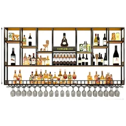 moderno dorado, expositor de pared de lujo, soporte grande Para Whisky, armario de tienda, muebles Para Vinos