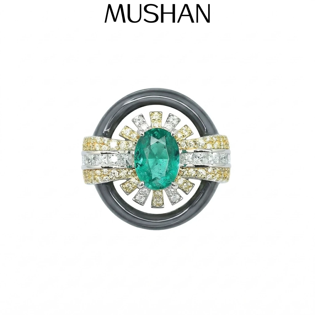 MuShan Jewelry 925 Sterling Silver Ring 5A CZ Gemstones High Carbon Gemstones Designer 925 Sterling Silver Rings Accessories