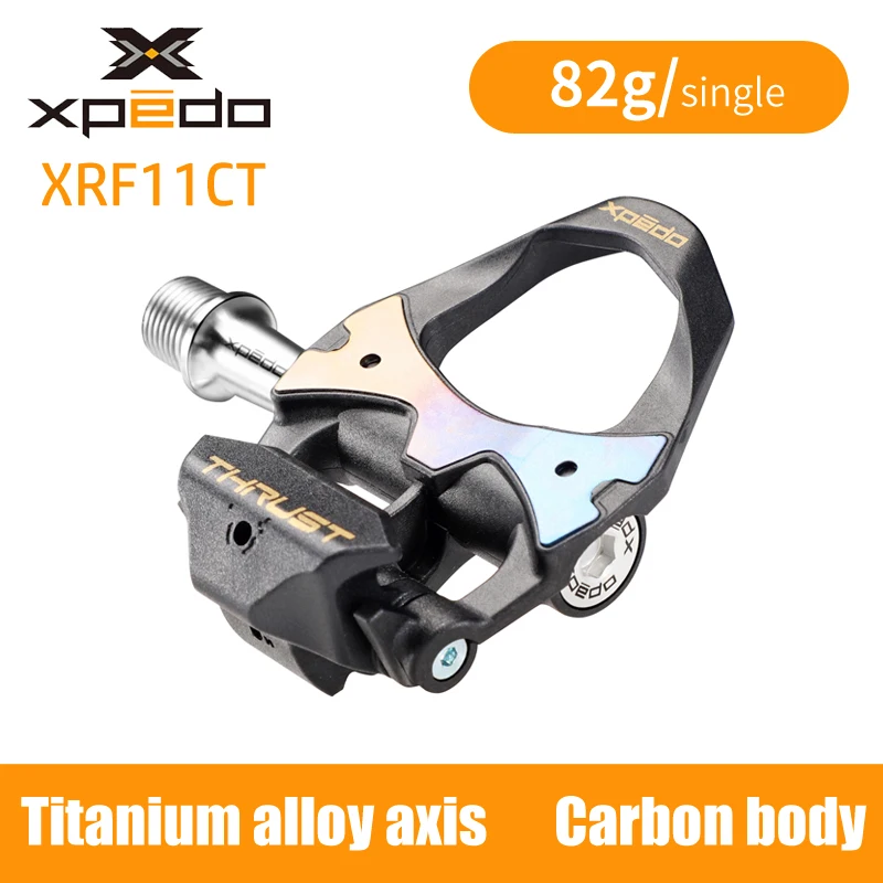 XPEDO THRUST road bike pedal carbon fiber superlight 164g Ti axis 3 bearing self-locking bicycle pedals clipless with cleats