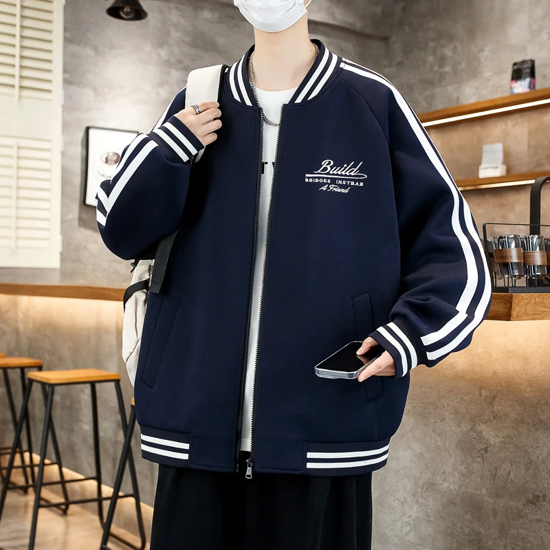 

Men's Casual Long Sve Zipper Baseball Collar Jaet Windproof Spor Outerwear Polyester/Nylon Cosite Fiber Autumn Winter