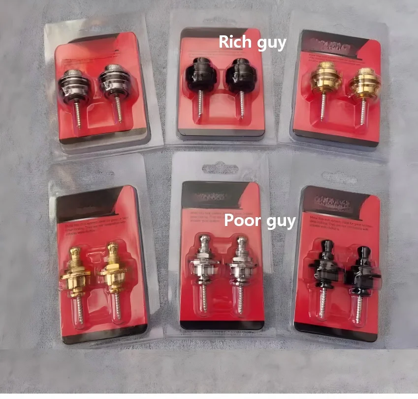 1 pair/LOT Guitar strap buckle, strap nail, electric guitar strap lock, wooden guitar tail nail, button, anti-slip buckle