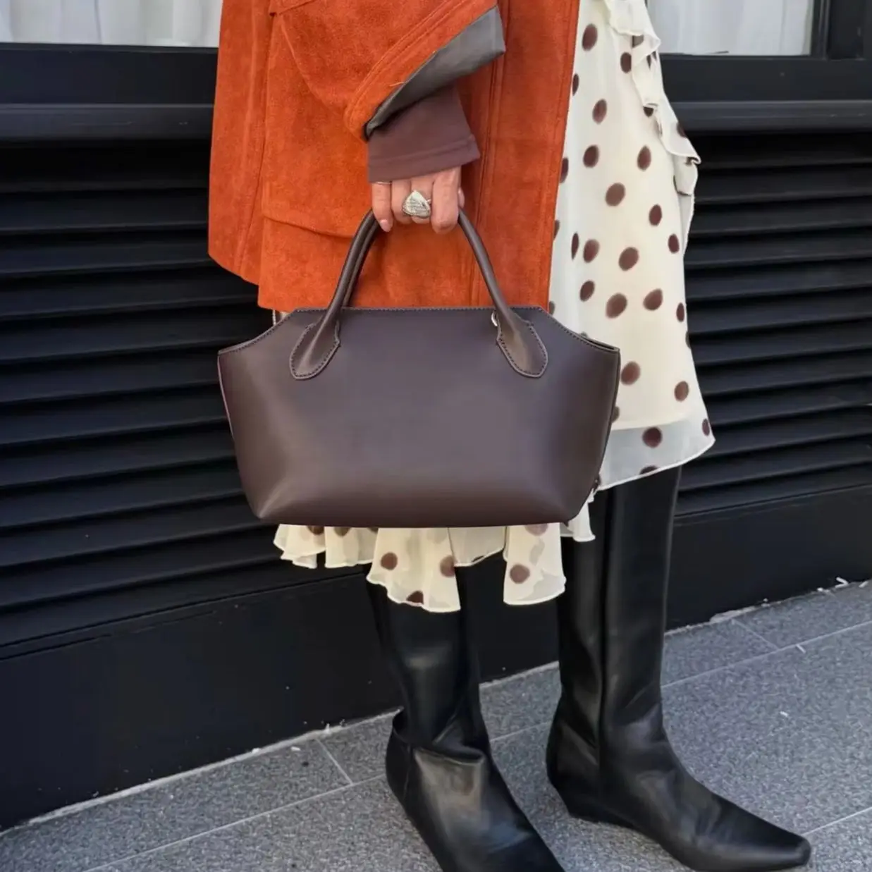 Women's Genuine Leather Handbag Minimalist Tophandle Tote Bag Luxury Designer Ladies Shoulder Crossbody Bag Daily Commute Purse
