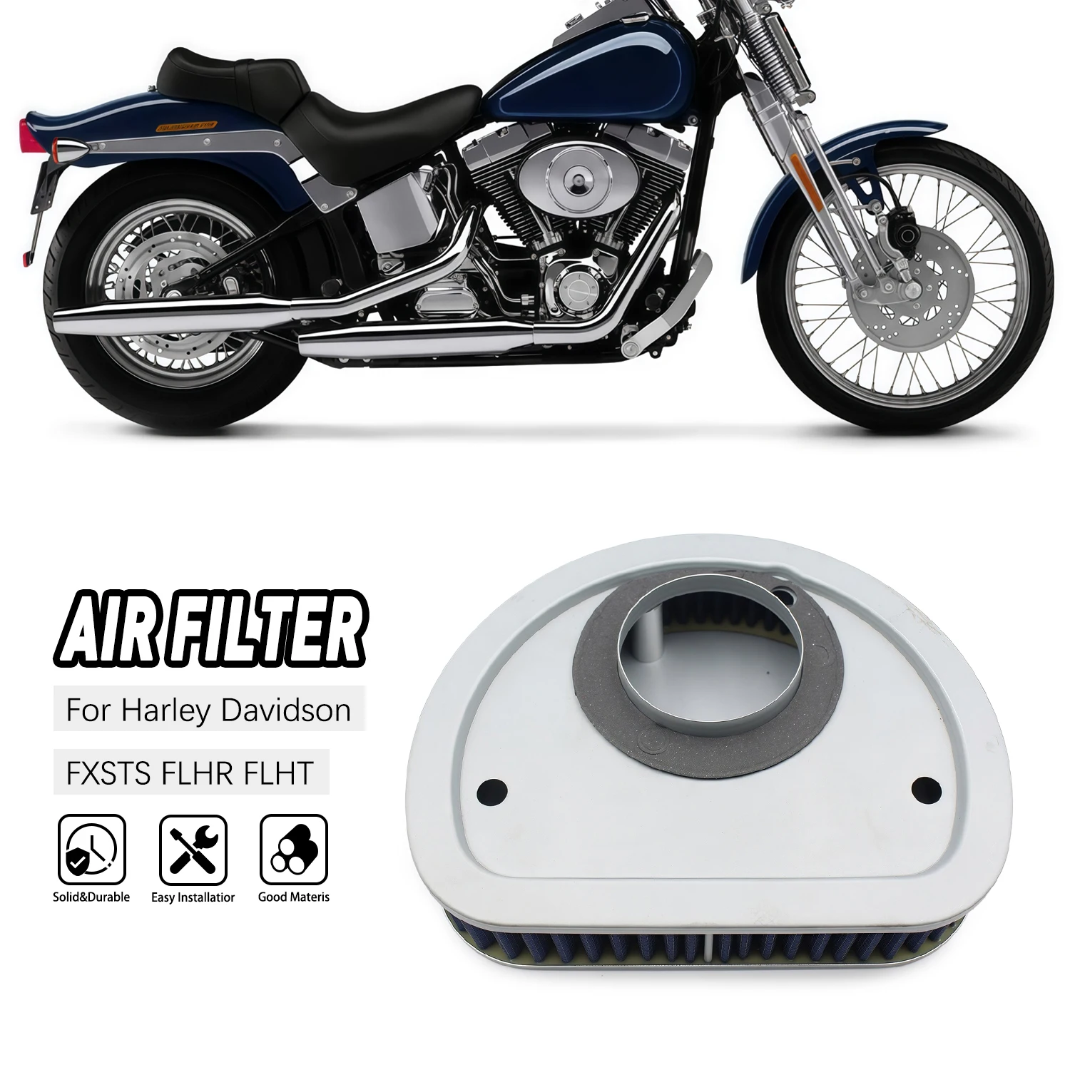 Air Filter Element Motorcycle Parts For Harley Dyna Convertible Electra Glide Classic FLHTC Softail Road Wide FXDWG HD-1396