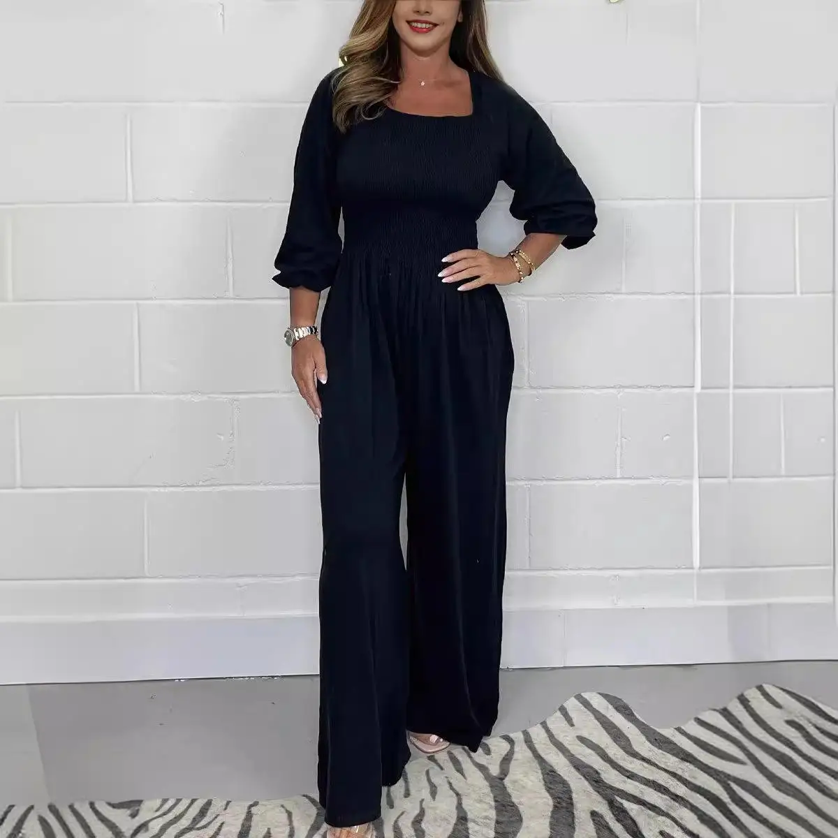 

New 2024 Women's Casual Pure Color One-Piece Suit Independent New Product Summer Leisure Trousers And Jumpsuits
