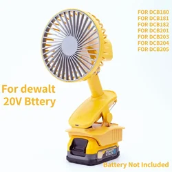 Cordless Fan Jobsite Fan for Dewalt 18V 20V Li-ion Battery Portable 3-Speed Fan for Outdoor Camping for Dewalt DCB205 DCB203