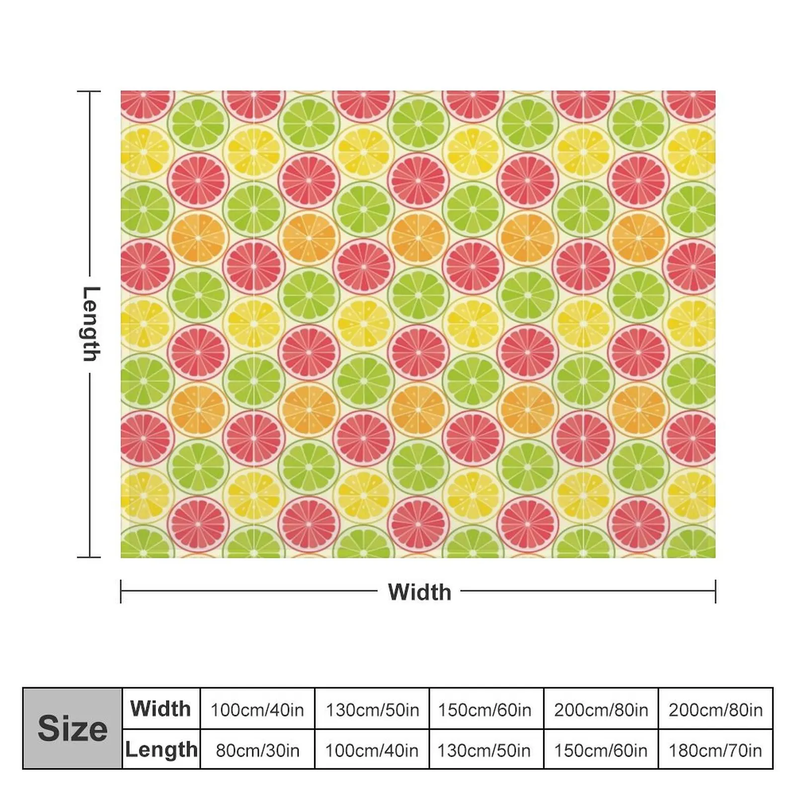 Vector Seamless Pattern From Citrus Slices - Orange, Lemon, Lime, Grapefruit Slices Throw Blanket Decorative Sofa Hair Blankets