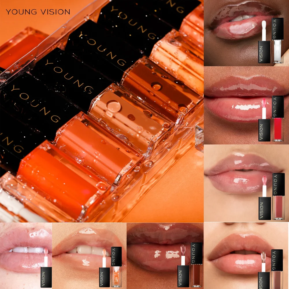 ملمع شفاه مرطب بسبعة ألوان من يونج فيجن، مقاوم للماء، يدوم طويلاً، مرطب، غير منتقلي، مستحضرات تجميل ملونة للشفاه السائلة