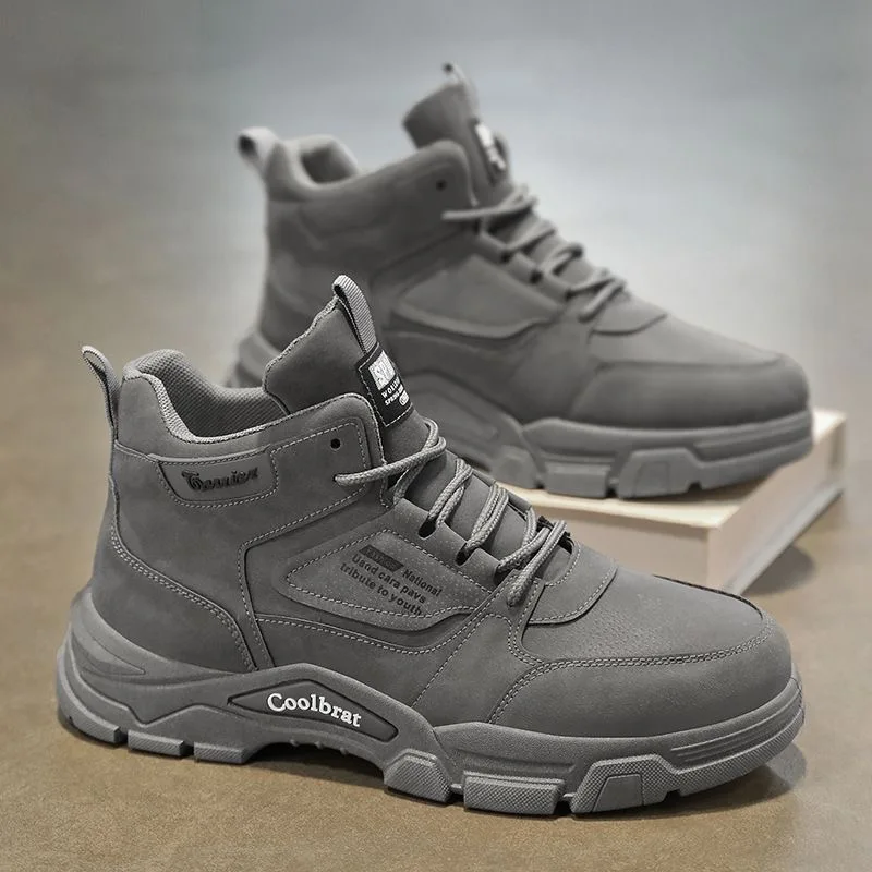 

Мужские высокие джинсовые ботинки, повседневная спортивная обувь для прогулок на улице, модные и стильные ботинки с эффектом увеличения роста, обеспечивающие комфорт.