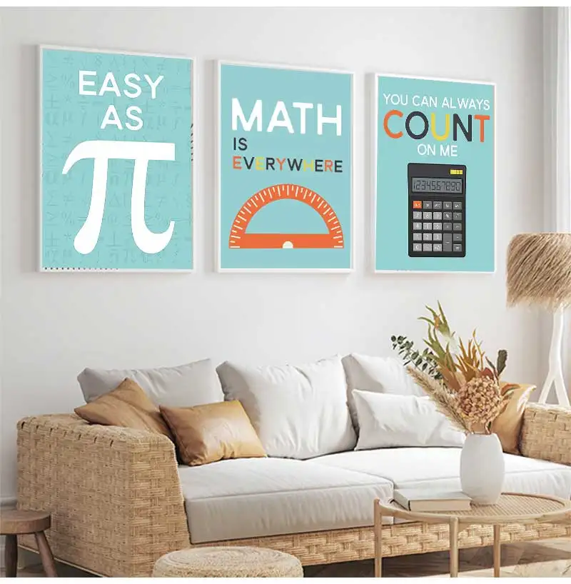 Math Rule Calculator Learning School Wall Art Canvas Painting Poster Print Early Education Pictures For Kids Room Home Decor