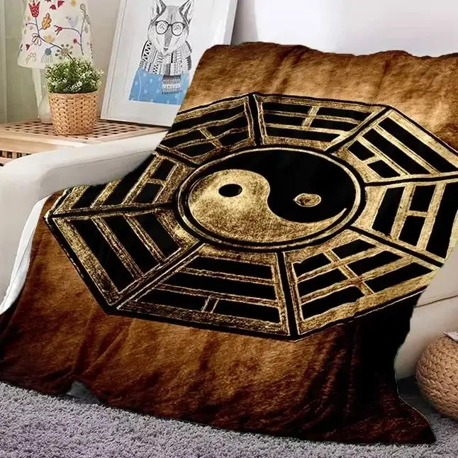Nature Yin Yang Chinese Tai Chi Bagua Soft Flannel Blankets,Throw Blanket Comfortable Blanket for Picnic Beds Home Bedroom Gift