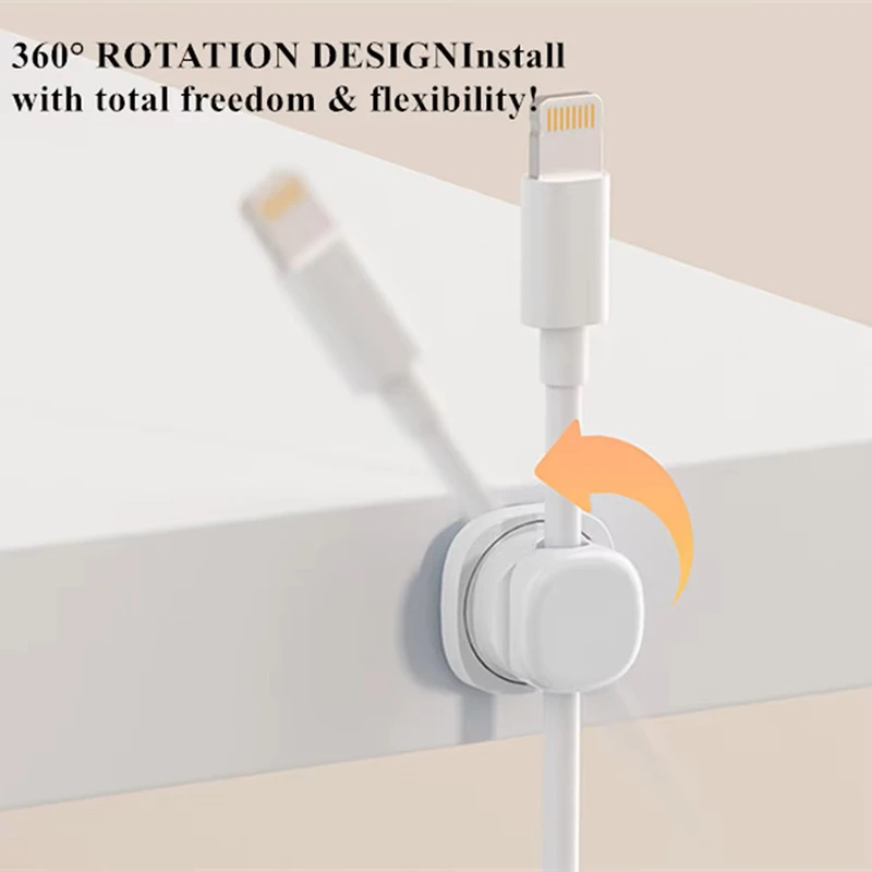 3/6-pcs Household Cable Clamp Kit with Rotatable Base and Anti-slip Design Suitable for Home and Car Work Desk with Mobile image 3