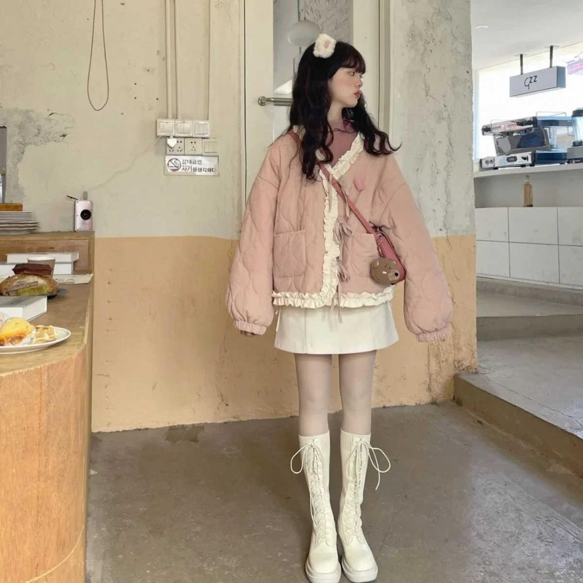 New Fur Lined Coat Winter Clothes Women Warmth Korean Fashion Parkas Cotton Padded Jacket Jackets Tops