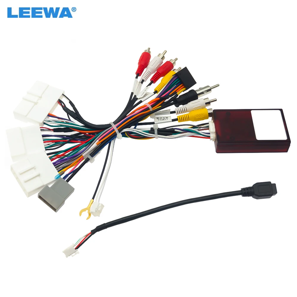 LEEWA Car 16pin Power Cord Wiring Harness Adapter For Nissan X-Trail/Altima/Qashaqi/Rogue/Rogue Sport Installation Head Unit