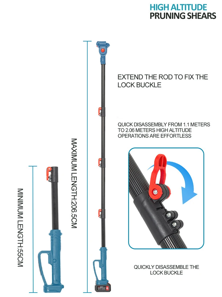 3 em 1 ferramenta elétrica de jardim sem escova 6 Polegada serra de poste e kit combinado de tesouras de poda de 3cm para makita 21v bateria (sem bateria)