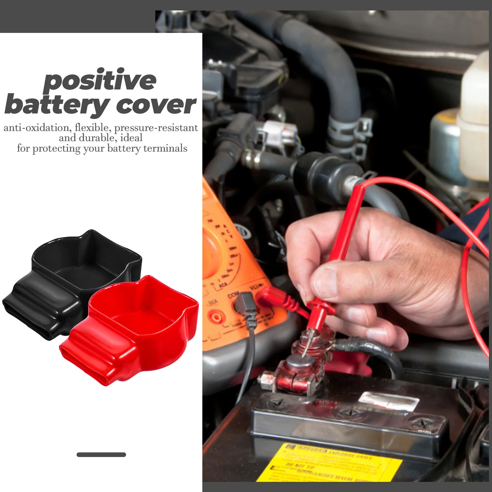 

2pcs Terminal Covers Insulated Flame Retardant Pvc Auto Truck Boat Cable Protector Caps Anti Oxidation Durable For