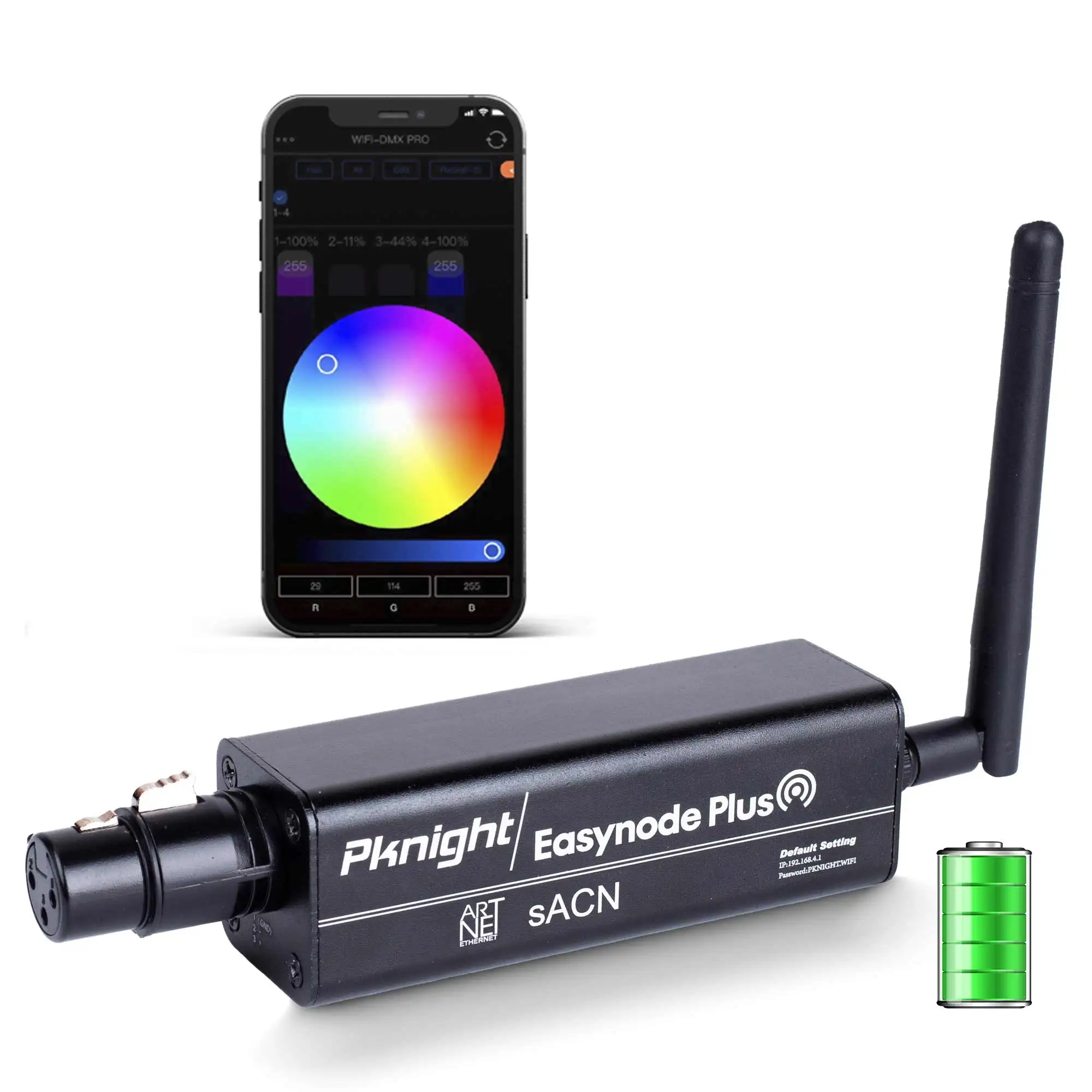 Pknight 2,4G Drahtlose WiFi DMX Easynode Plus Mini DMX Controller mit App WIFI-DMX PRO Mit ArtNet/sACN Protokoll