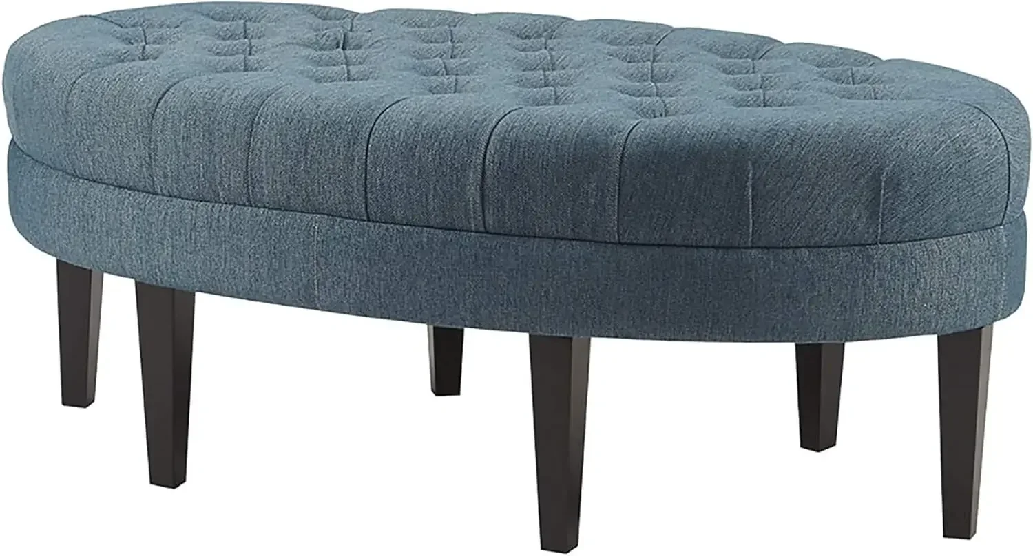 Martin Oval Surfboard Tufted Cocktail Ottoman Miękka tkanina, cała pianka, drewniana rama Nowoczesny stolik kawowy Salon