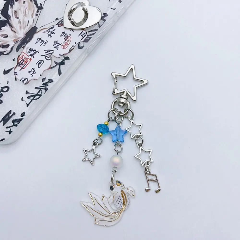 Spice Girl Style Koi Star Bead Chain Sea Theme Anime Lucky Charm Phone Pendant Little Fish Y2k Y2k Key Chains Lanyards