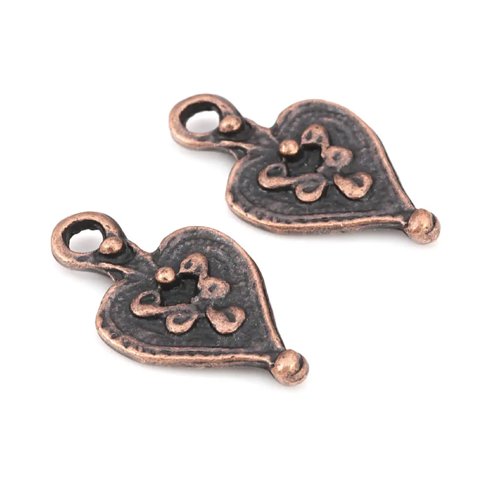 Antike Bronze Vintage Stil Zinklegierung Herz Charms Anhänger Diy Schmuckherstellung Zubehör Halskette Ohrringe Zubehör