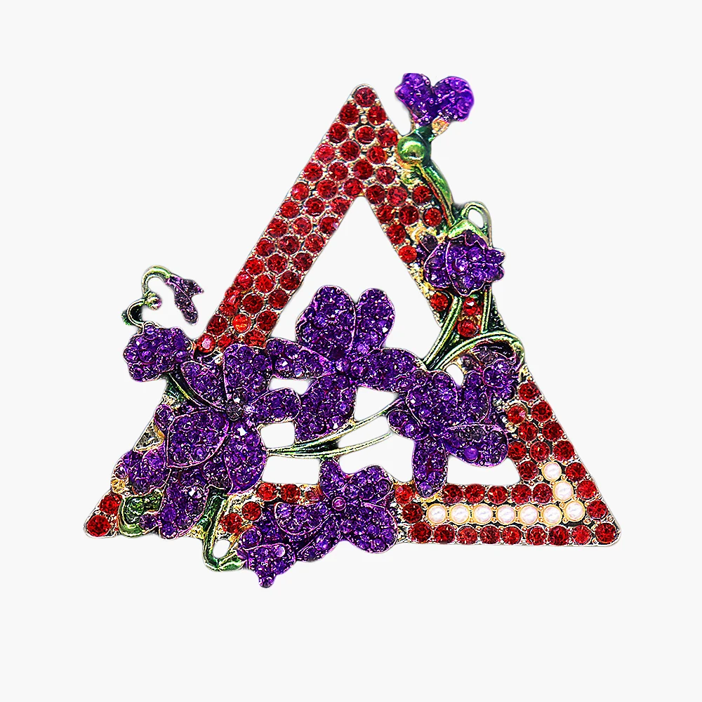 Broche de joyería de moda para mujer, grupo Social griego, triángulo Delta, Pin de sorción violeta, 1913