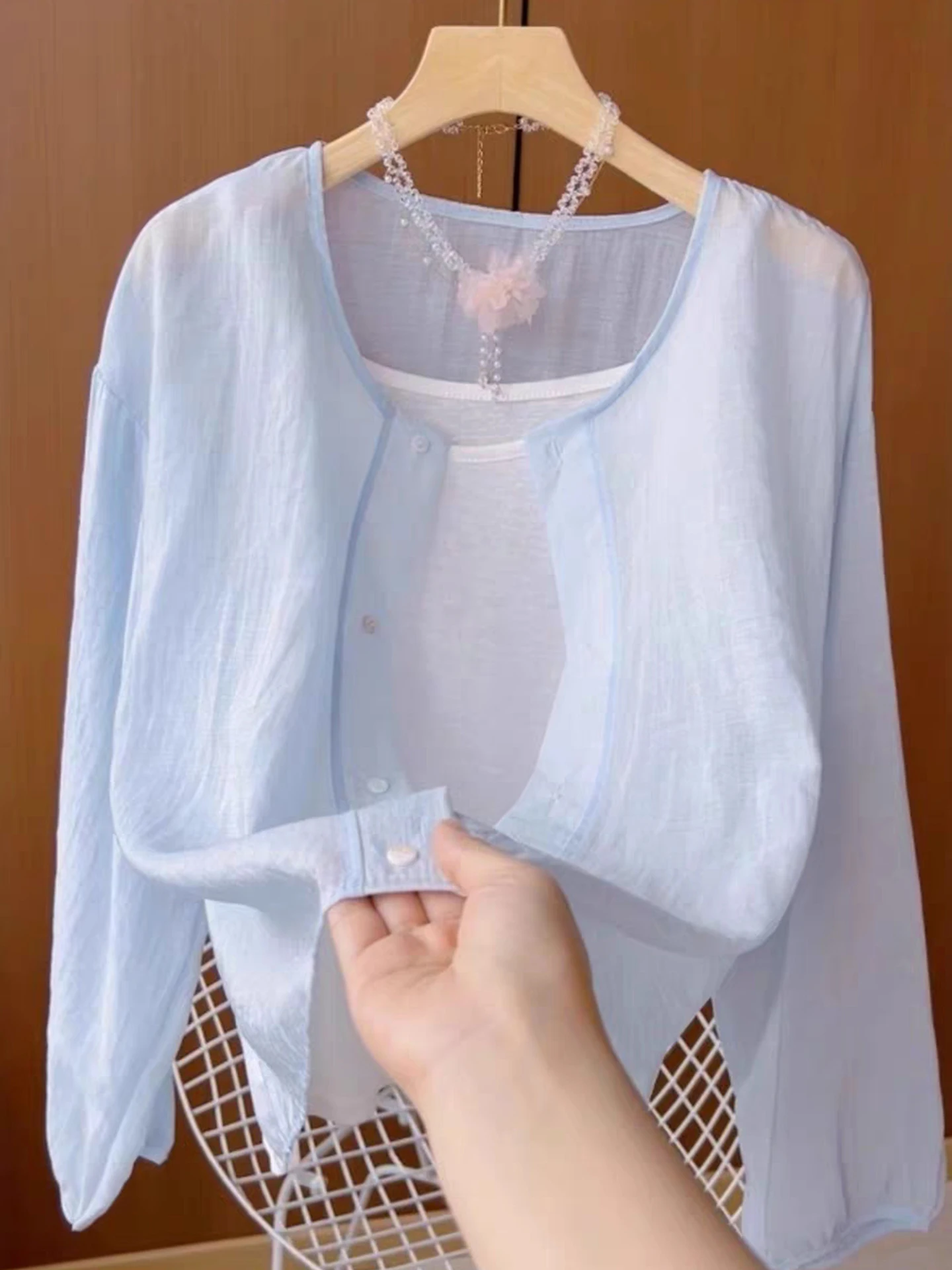 Leggero e traspirante lungo Sve Commute Jaet da donna in puro colore casual Sle Faionable irt versione coreana taglio dritto