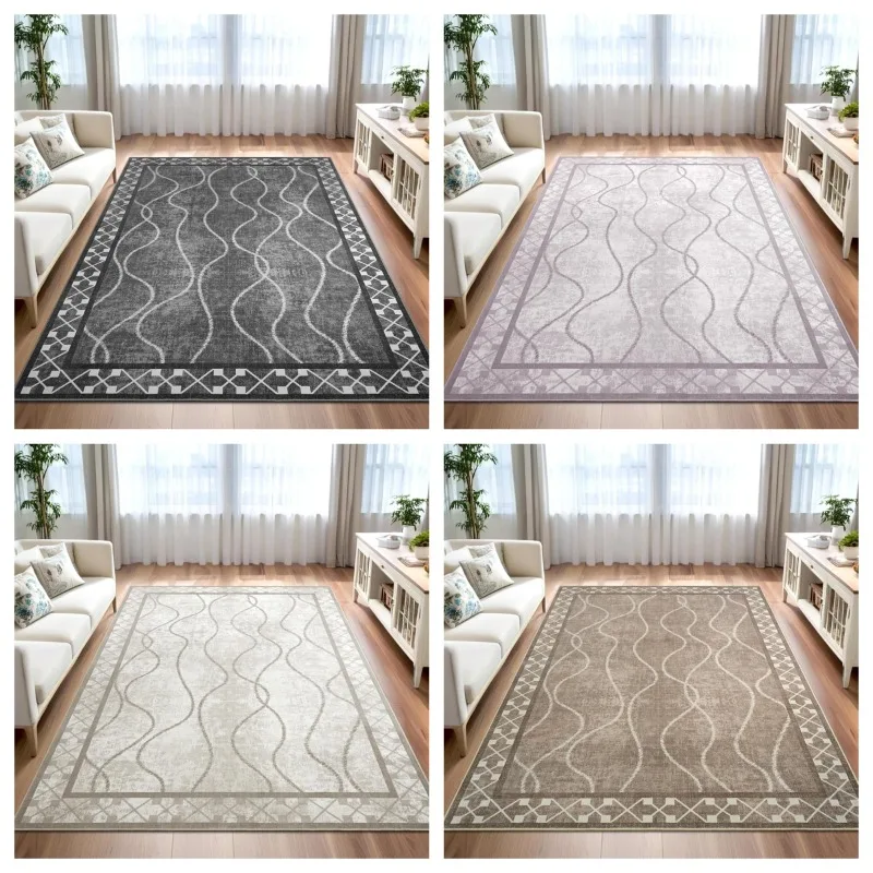 

Современный минималистичный ковер для гостиной, ресторана, дивана, журнального столика, нескользящий напольный коврик, складной коврик для спальни, который можно стирать в машине