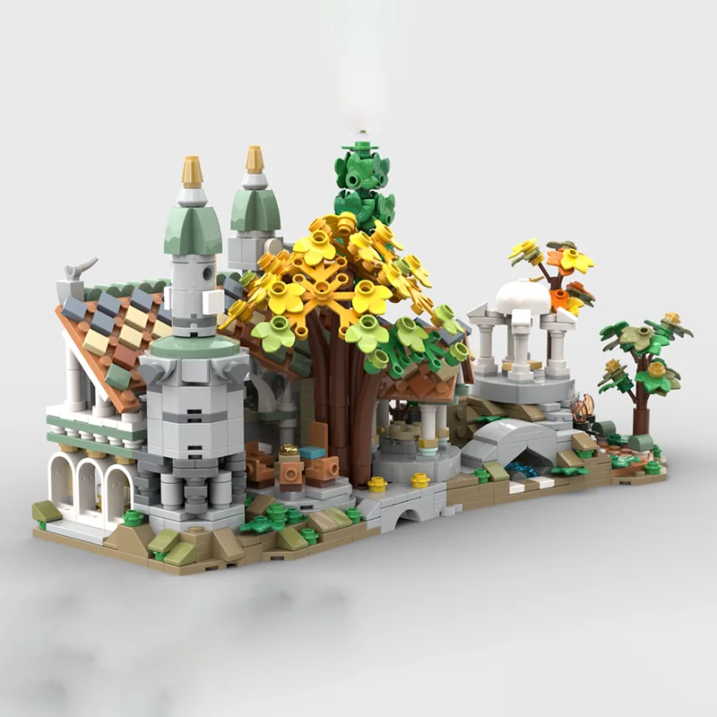 Ring film Model Moc Bouwstenen Mini 10316 Rivendell Model Technologie Modulaire Blokken Geschenken Kerst Speelgoed Sets Montage