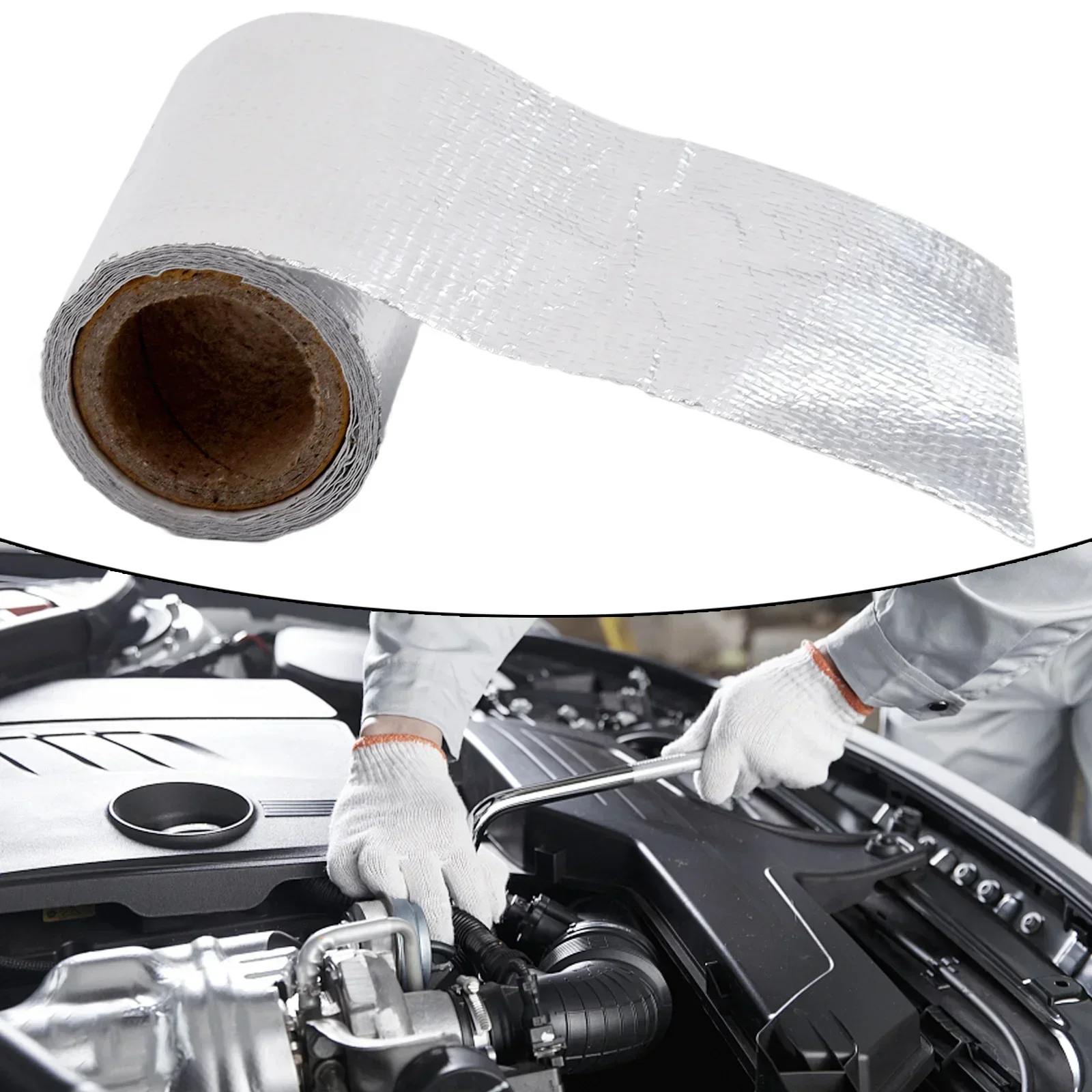 Exhaust Header Heat Pipe Thermal Insulation Shield Wrap Tape Roll Sticker Tools High Temperature Resistant Smoke Exhaust Pipe