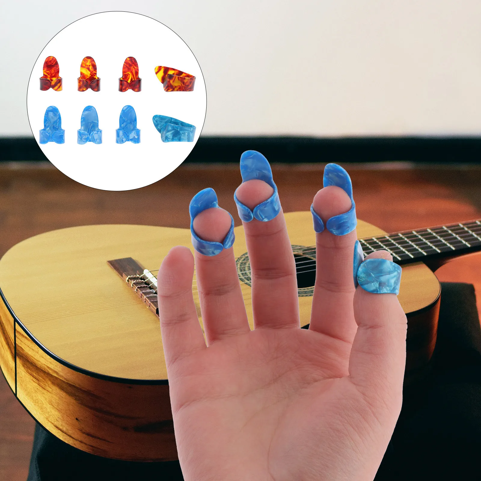

1Set Finger Picks Compact Size Ideal Gift for Music Lovers Right Hand Finger Picks for Guitar Bass Ukulele Banjo Use