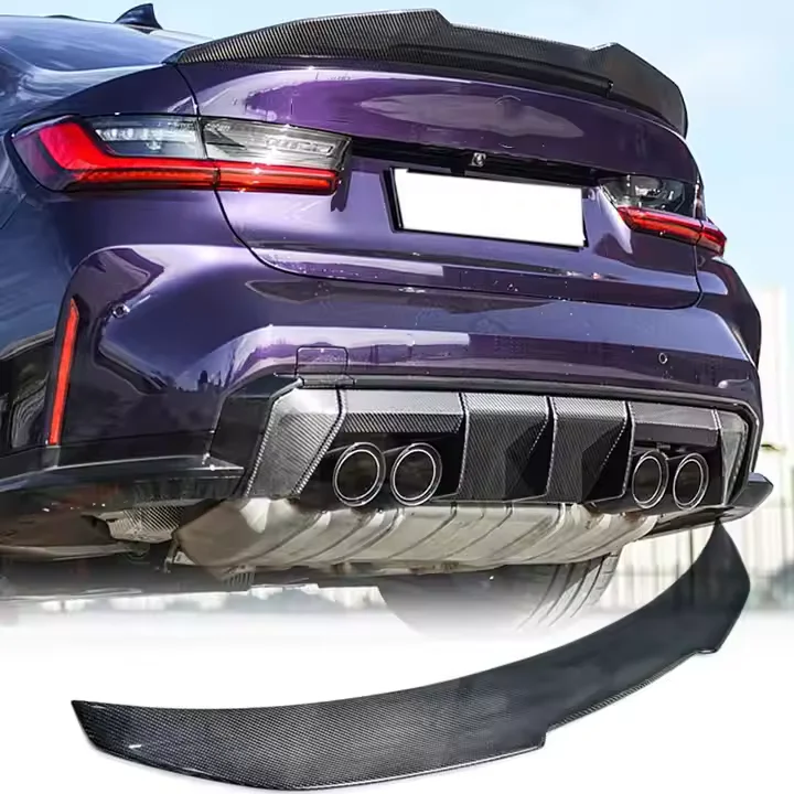 

Подходит для BMW 3 серии G20 G28 G80 M3, 4 двери 2020-2023, сухой спойлер на заднее крыло багажника из углеродного волокна G20