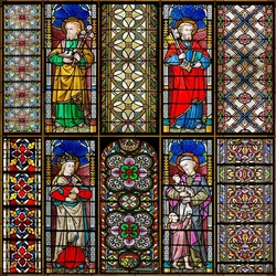 Windows Privacy Film Church Style Stained Glass Window Stickers Static Cling Decorative Frosted Window Films Customized Size
