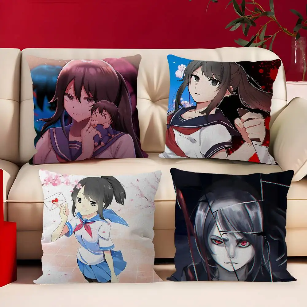 Game Yandere Simulator Cushion Cover Polyester Sofa Cushions Decorative Throw Pillows Home Decoration Pillowcover