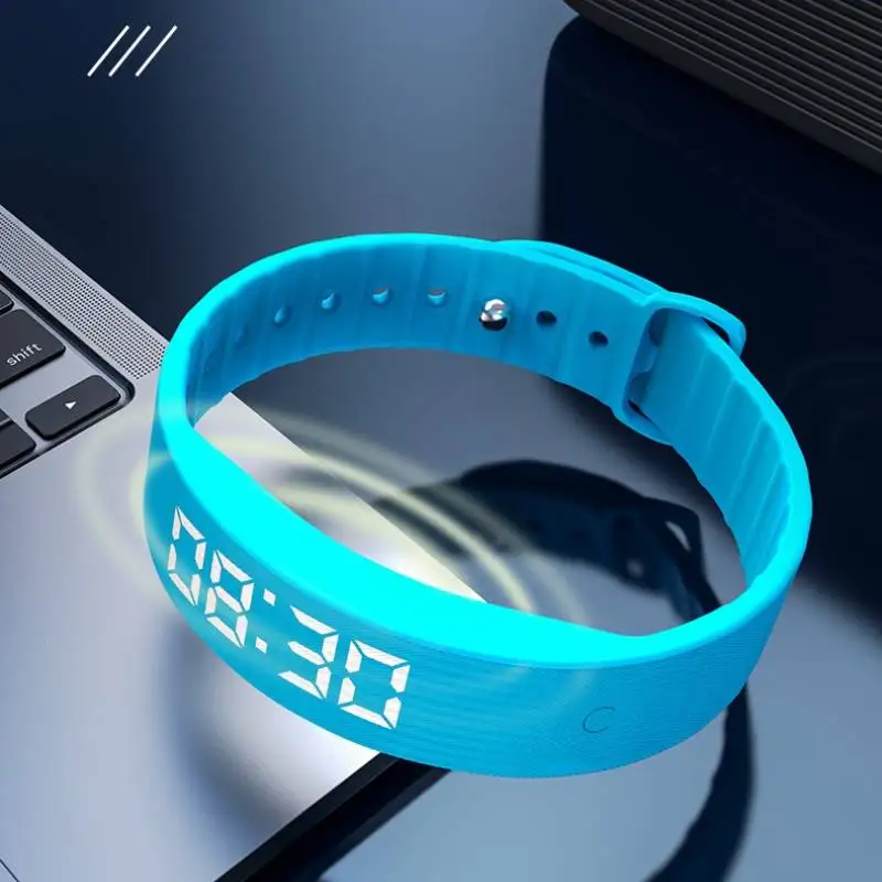 

Rechargeable Bracelet Eco Friendly Silicone Smart Bracelet Vibration Alarm Clock Reminder Sleep Monitoring 24 Hours Pedometer
