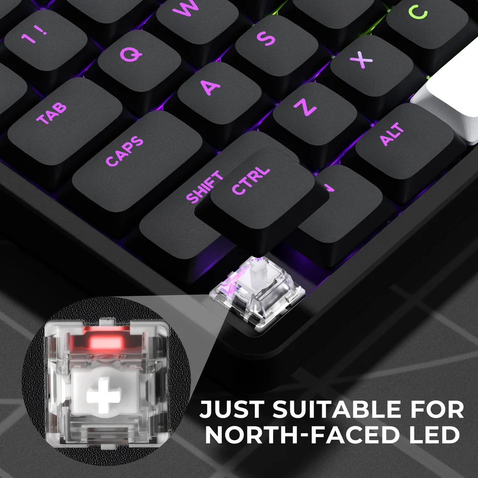 XVX BOW Shine Through Low Profile Keycaps Skyline R2 Double-Shot