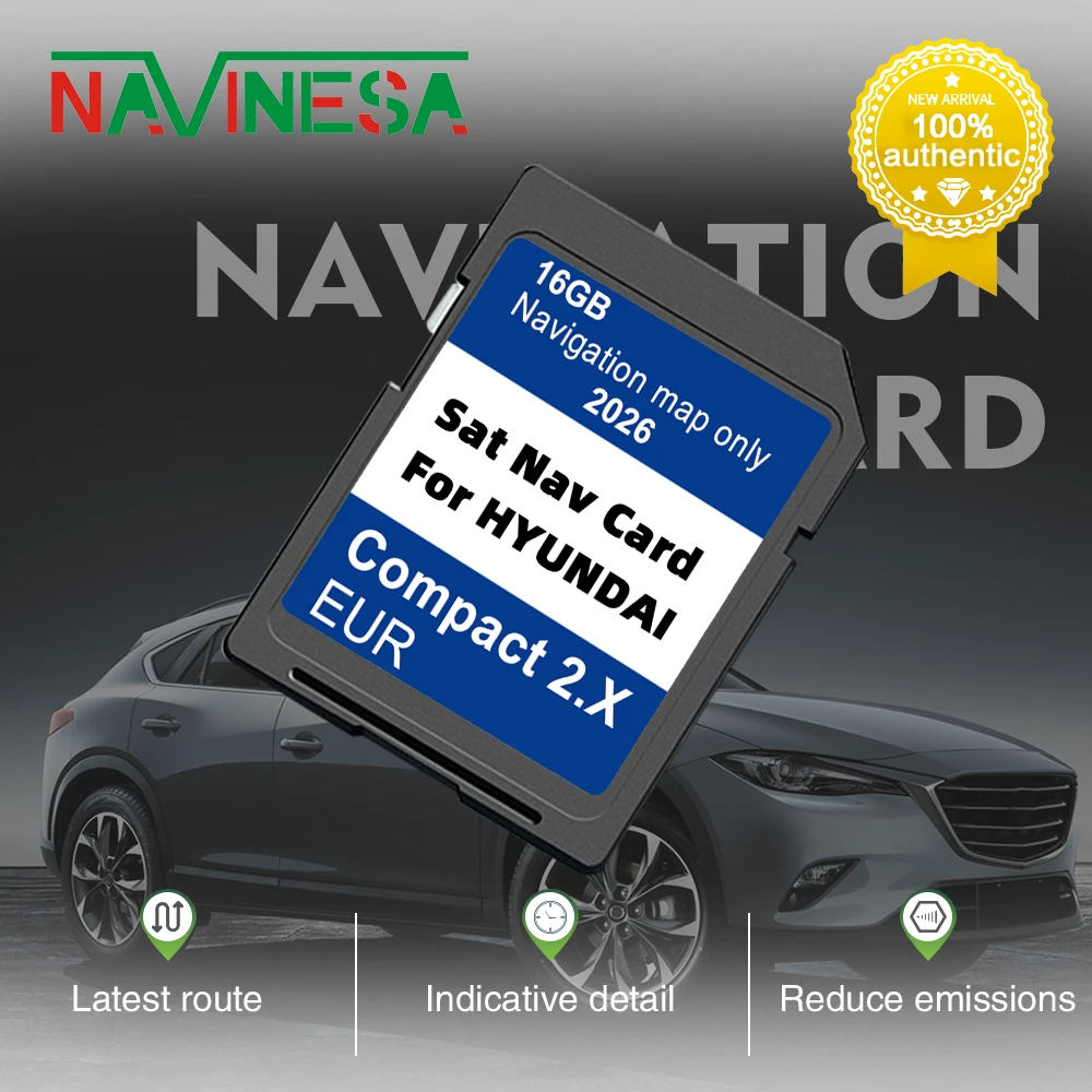 

New for Hyundai H1 i20 Santa Fe Grand Santa Fe Tucson Upgrade 2026 Navigation GEN2 Compact 2.X SD Card Europe UK Turkey Map
