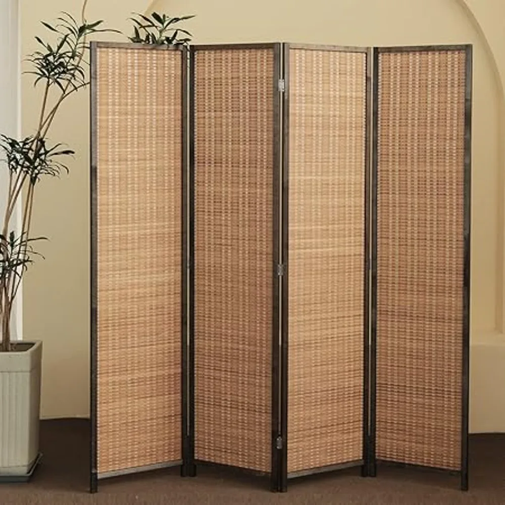 4 Panel Room Divider and Folding Screen Room Divider,Bamboo Room Divider Screen for Room Separation