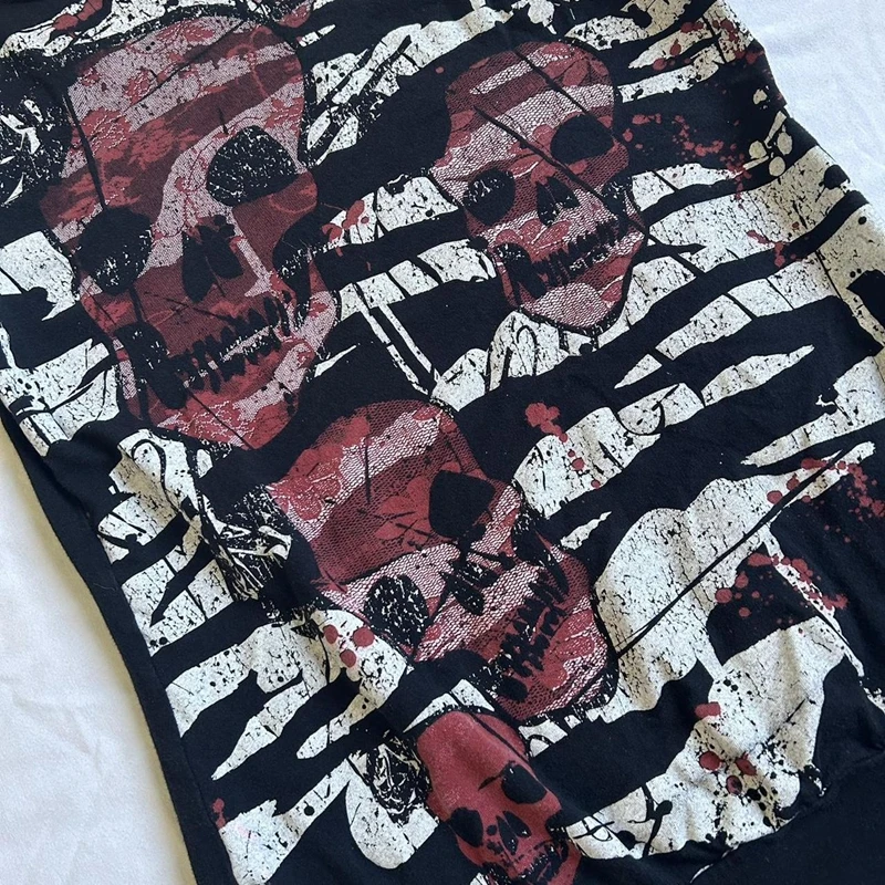 Y2K Grunge Skull Emo canotte donna gilet senza maniche E-girl Gothic Cyber Mall Streetwear 2000s Retro Graphic Kawaii Crop top