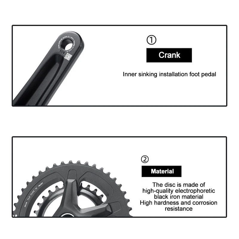 170mm Bicycle Crank 110 BCD Chainring 42T 30-46T Single Double Chainwheel 24mm For Gravel Bicycle Crankset Road Bike Parts