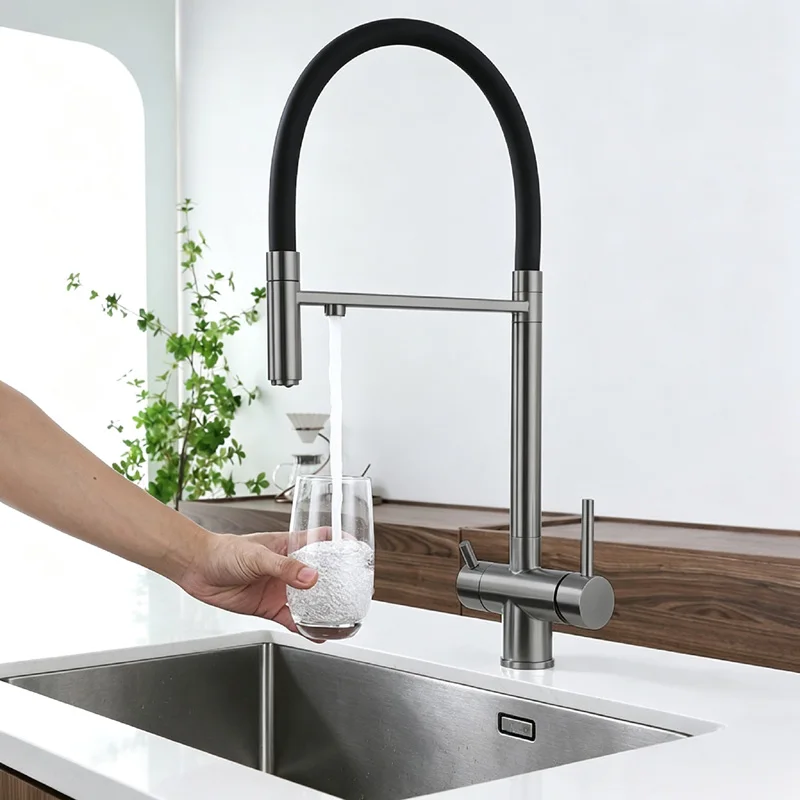 CFG-081 | 304 Stainless Steel Kitchen Faucet, Hot & Cold Water Tap for Sink, Dual-Use for Kitchen Water Purifier & WashingBasin